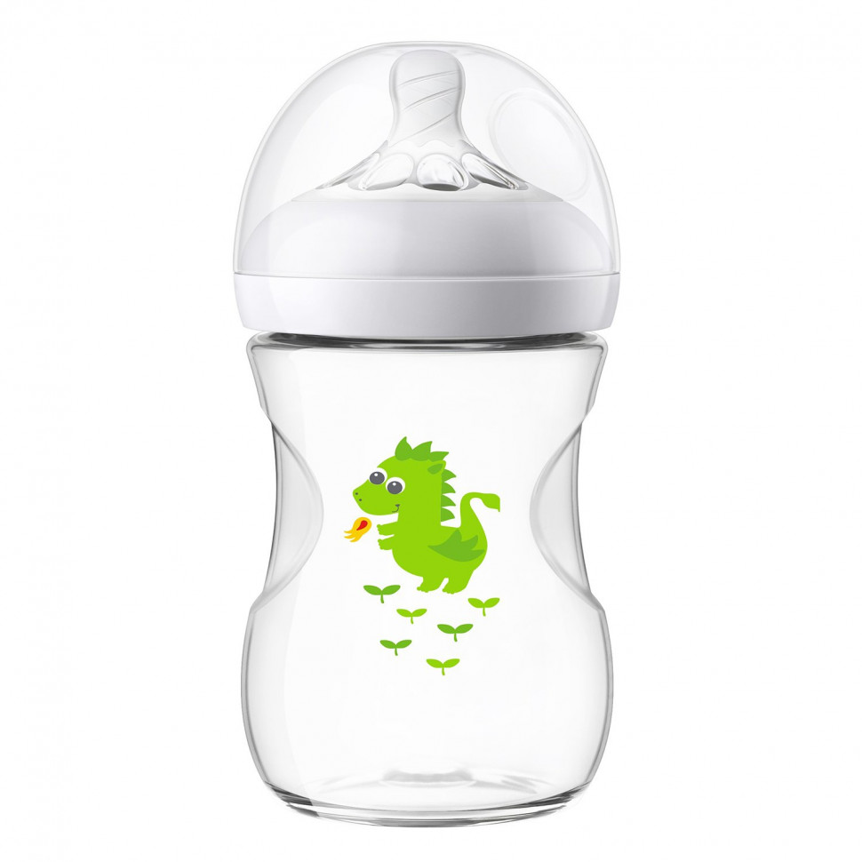 Бутылочка Philips Avent NATURAL 260 мл с 1 мес SCF070/24 динозавр - купить  с доставкой в интернет-магазине ДеНМа77