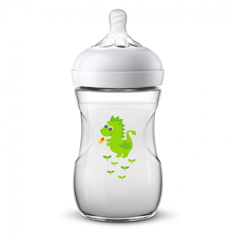 Бутылочка Philips Avent NATURAL 260 мл с 1 мес SCF070/24 динозавр - купить  с доставкой в интернет-магазине ДеНМа77