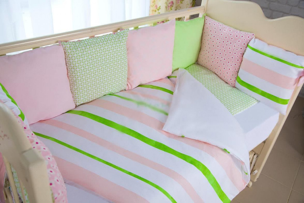 Комплект в кроватку ByTwinz с бортиками-подушками Глория 6 предметов