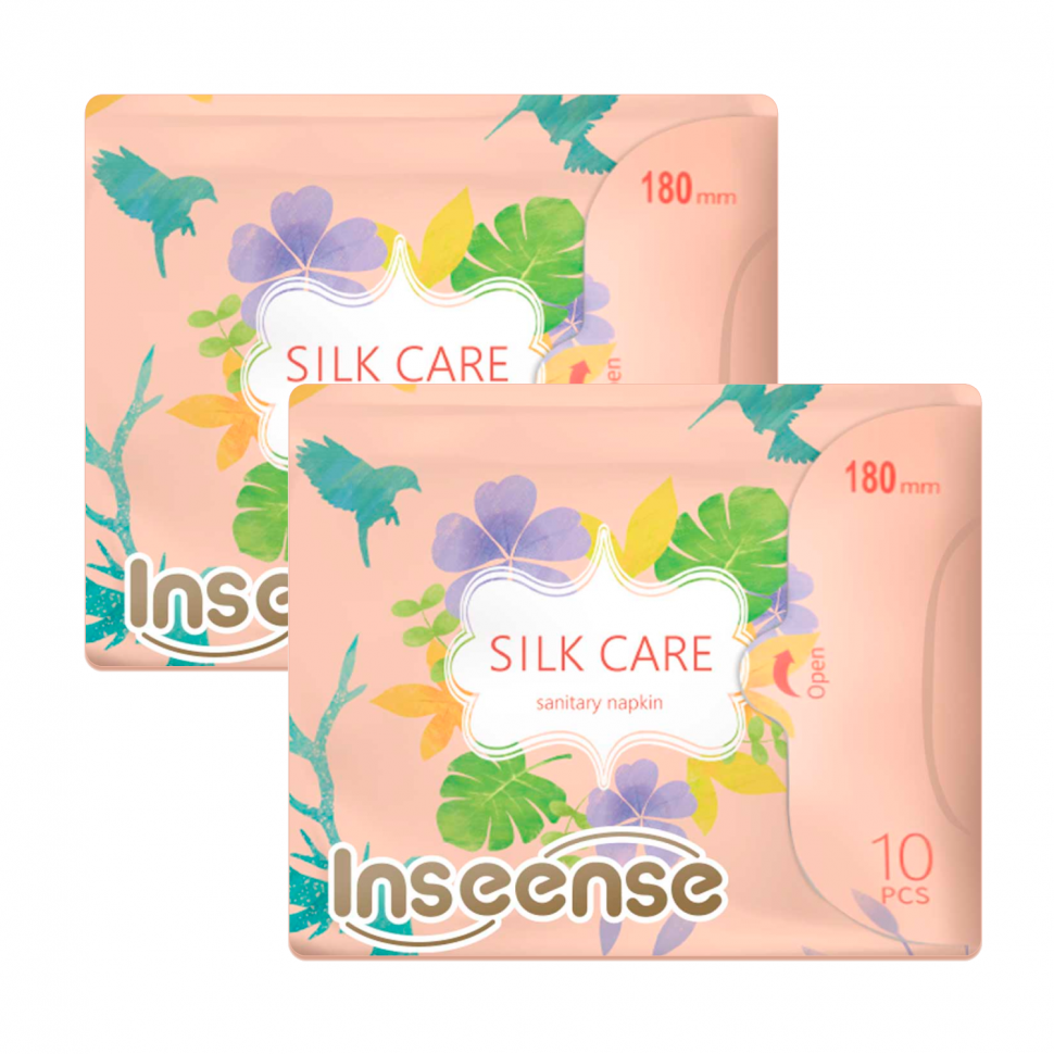 Прокладки INSEENSE Silk Care женские гигиенические ежедневные с крылышками 180 мм 10 шт 2 упаковки